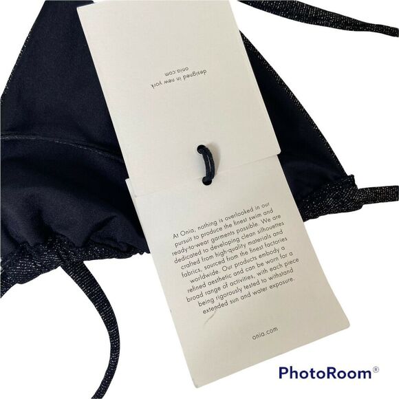 Onia Avery Bikini Top Black Metallic Size Medium - Picture 6 of 11